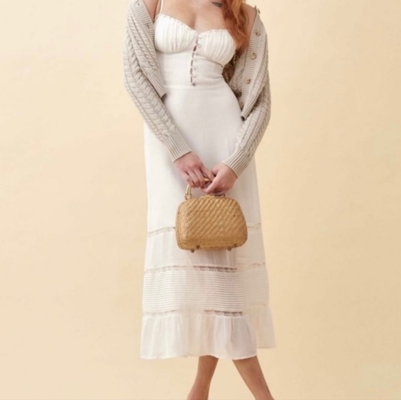 Reformation Harvest Dress White Midi Size 10 - Picture 9 of 10
